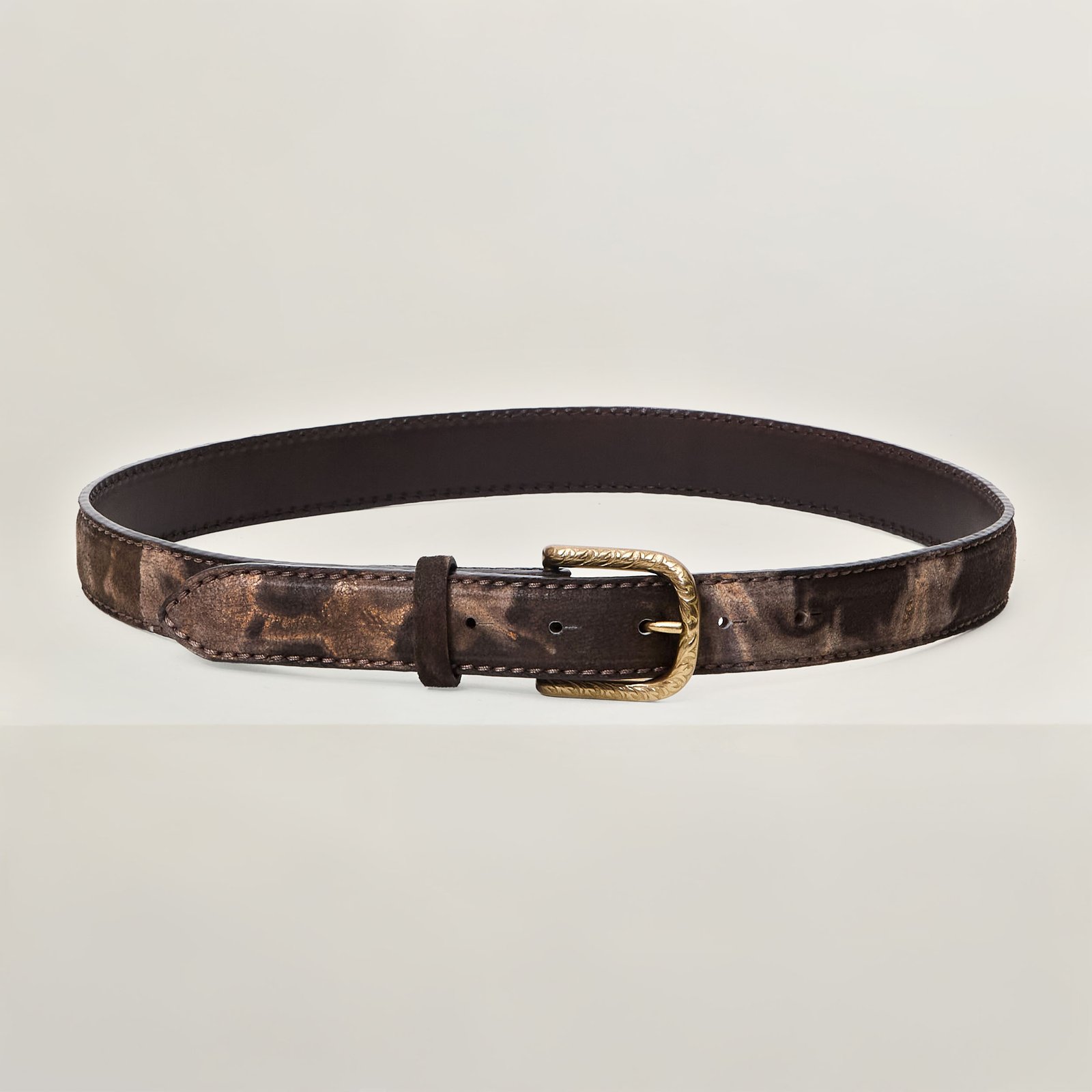 Fibbia Rodeo e cintura in camoscio metal tie-dye 30mm