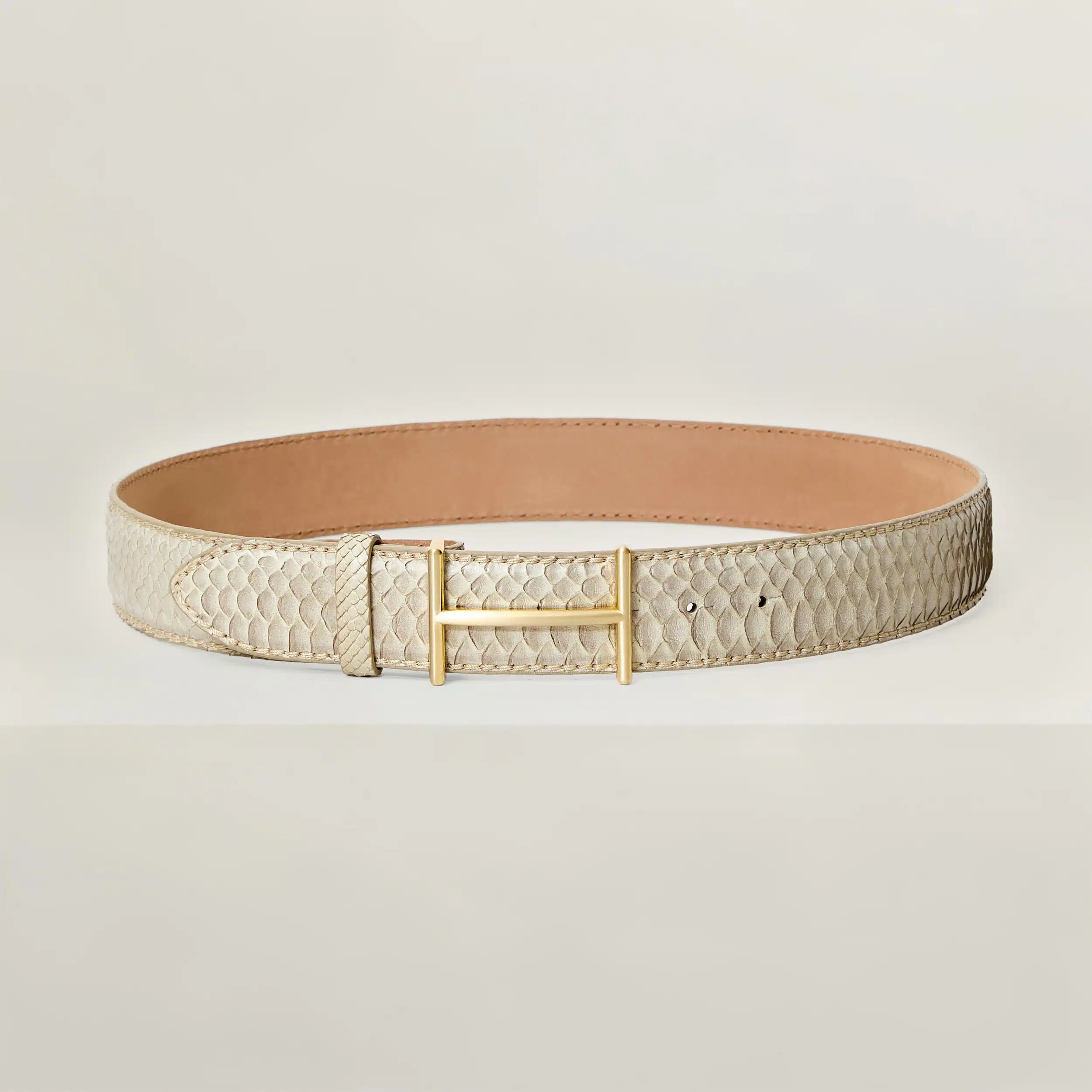 Fibbia Horus e cintura in pelle di pitone 40mm