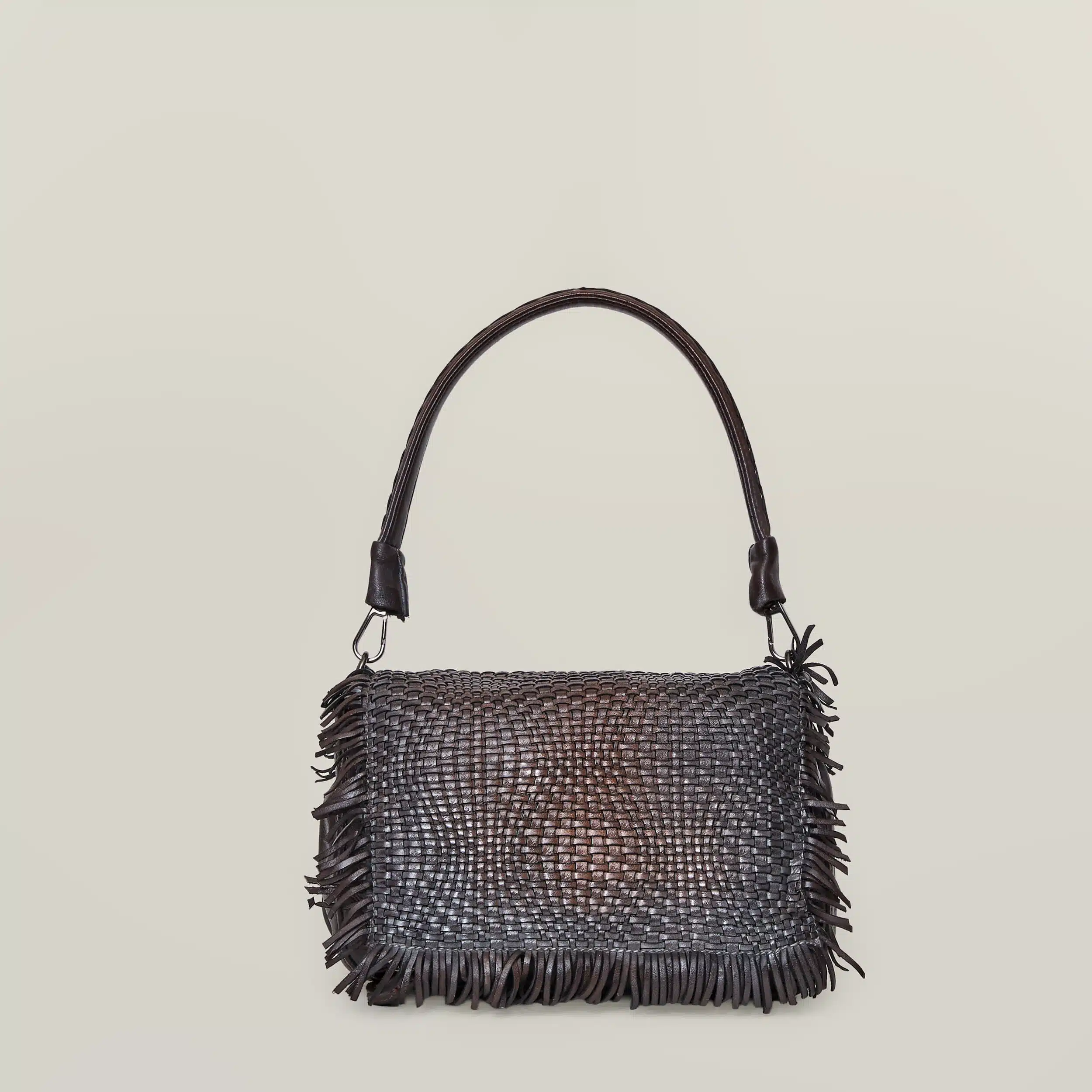 Anfora – Borsa a spalla con patta intrecciata