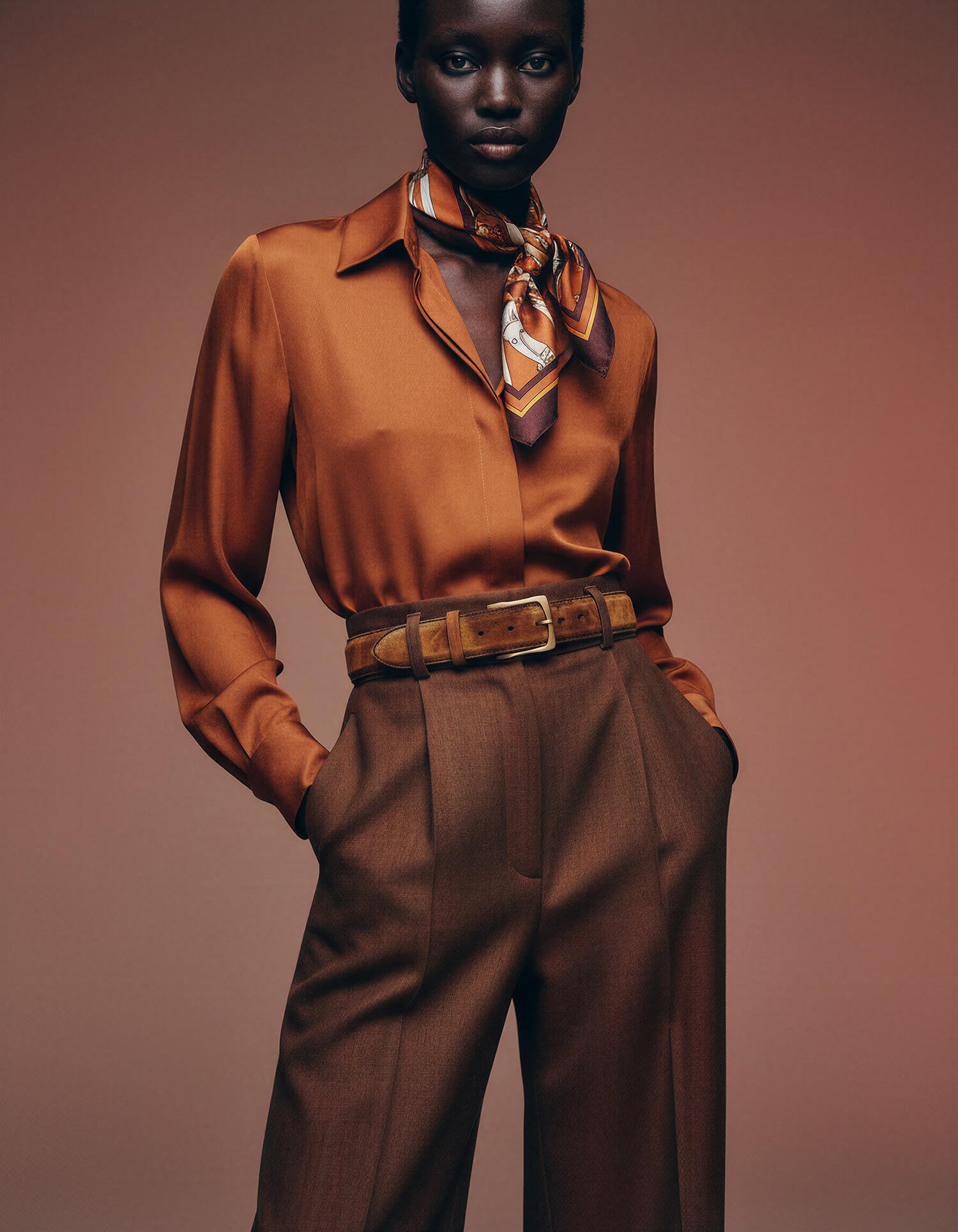 Fibbia Era e cintura in camoscio tie-dye 40mm - immagine 5